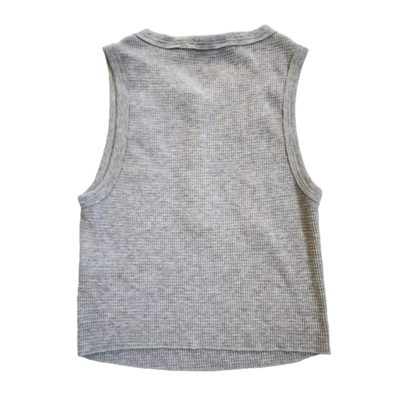 Calvin Klein Jeans Sleeveless Cropped Henley in Gray Size S - Picture 3 of 9